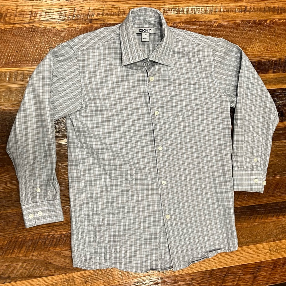 DKNY Boys Button Up Dress Shirt, Size 10